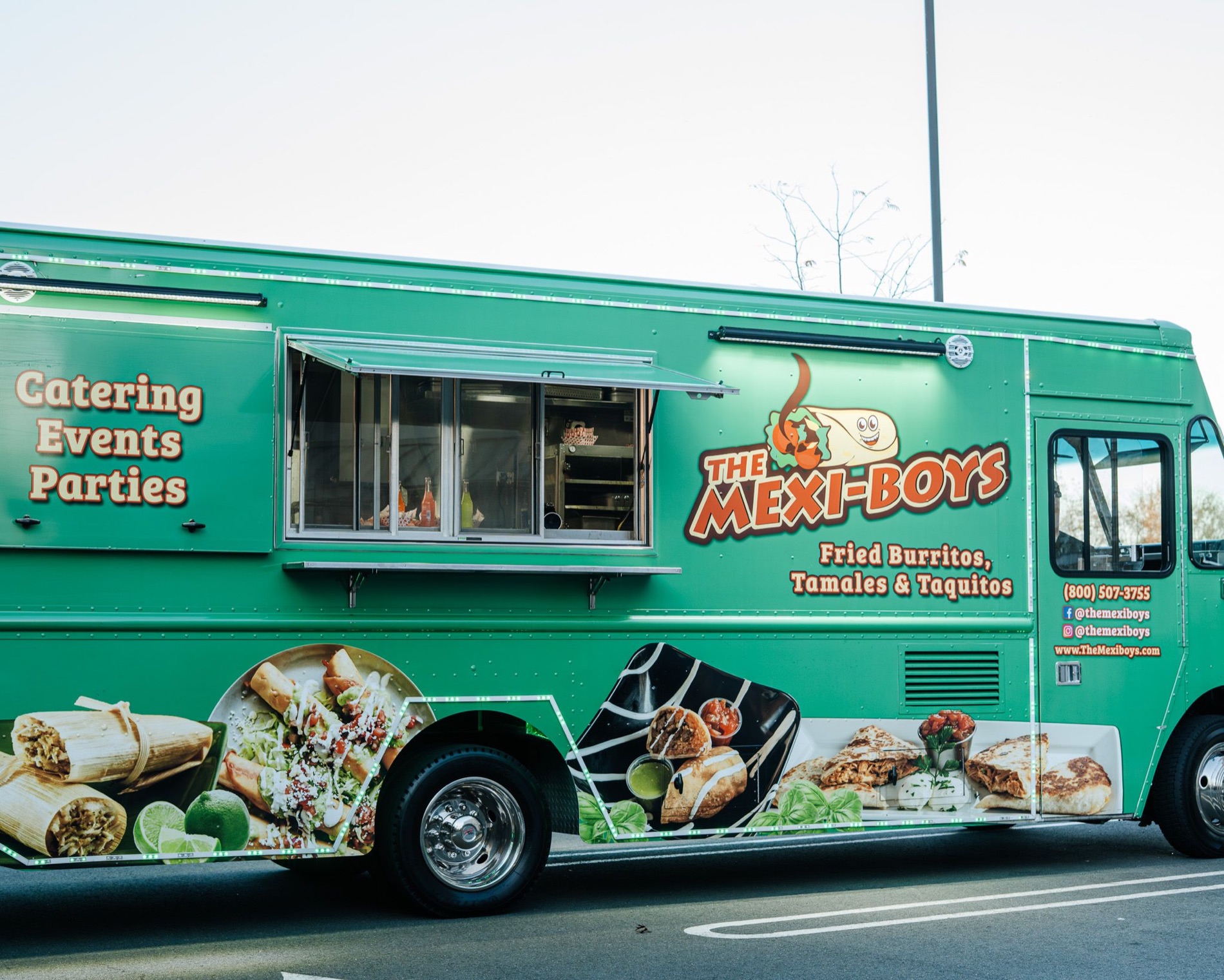 The Mexi-Boys truck parked and serving